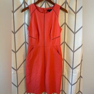 J. Crew Coral Sleeveless Midi Dress